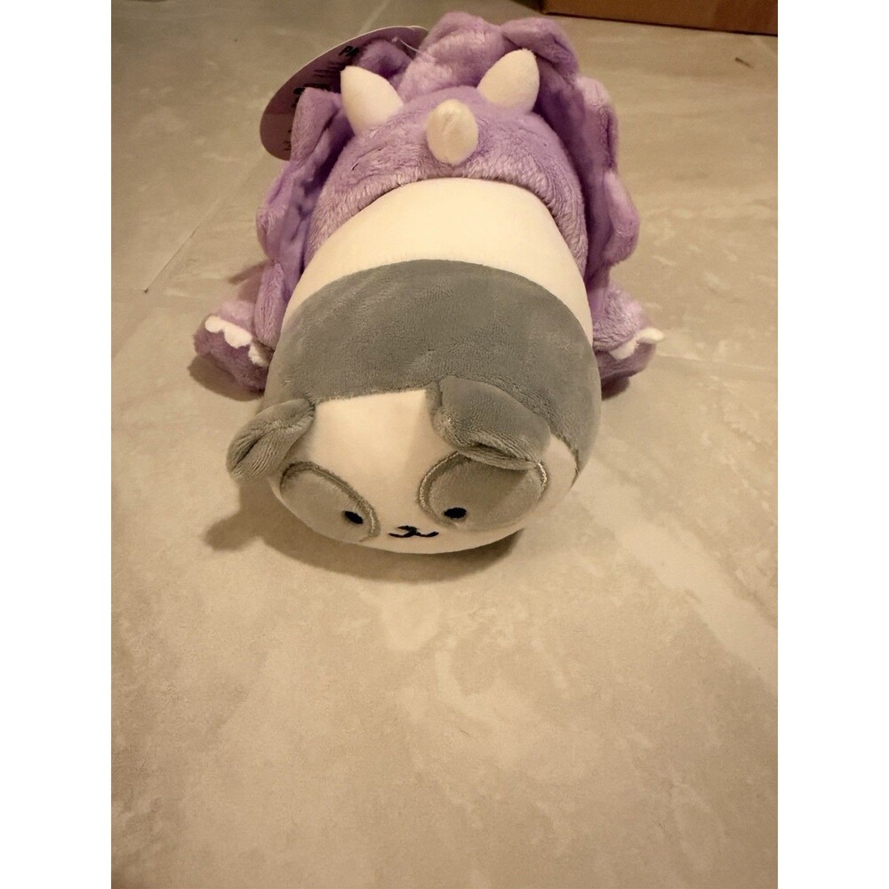 Anirollz Pandaroll Plush in Purple Dinosaur Outfit Soft Kids Toy Panda Plushie